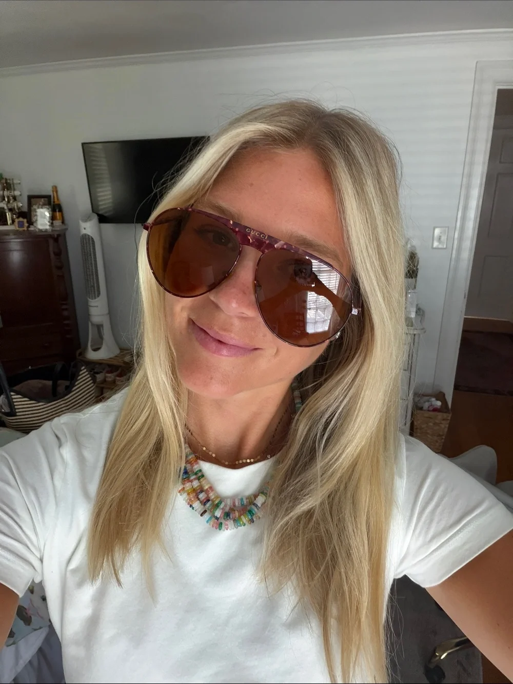 Gucci Burgundy  Frame Sunglasses with Brown Lenses